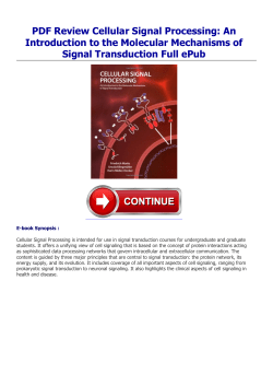 PDF Review Cellular Signal Processing: An