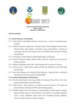Oral presentations - Peach 2017 Symposium