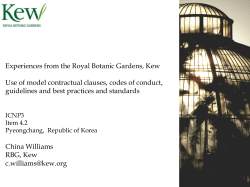 Kew`s Policy on Acquisition and Supply and Use of Plant