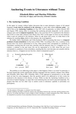 Anchoring Events to Utterances without Tense