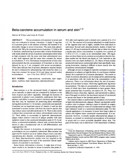Beta-carotene accumulation in serum and skin13 - Beauty