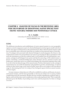 . ANALYSIS OF FAUNA IN THE RECEIVING AREA FOR THE