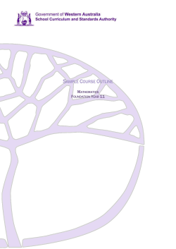 Sample course outline - WACE - School Curriculum and Standards