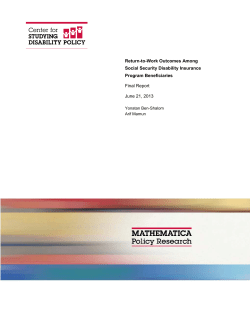 Return-to-Work Outcomes Among Social Security Disability