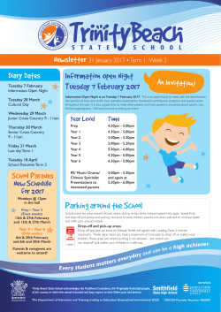 Information Open Night Tuesday 7 February 2017 Parking around