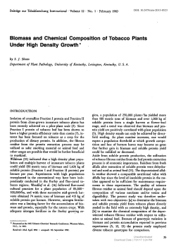 Biomass and Chemical Composition of Tobacco Plants