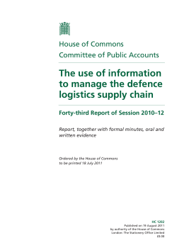 The use of information to manage the defence logistics supply chain