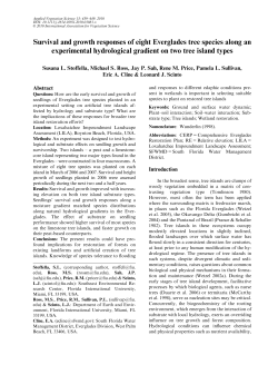 Survival and growth responses of eight Everglades tree species