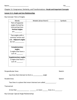 Chapter 11: Congruence, Similarity, and Transformations