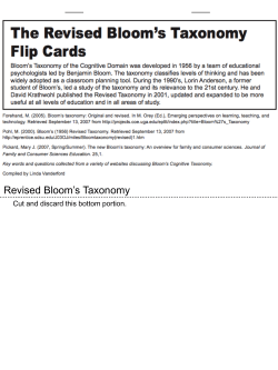Bloom`s Revised Taxonomy