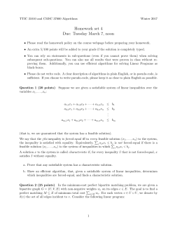 Homework set 4 Due: Tuesday March 7, noon