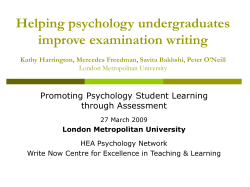 Helping psychology undergraduates improve