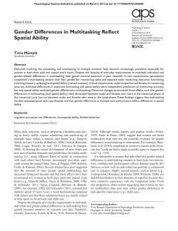 Gender Differences in Multitasking Reflect Spatial Ability