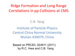 Ridge Formation and Long Range Correlations in pp Collisions at
