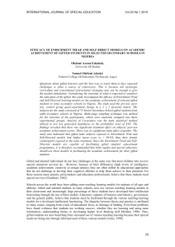 efficacy of enrichment triad and self