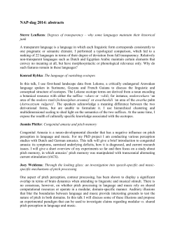 NAP-dag 2014: abstracts