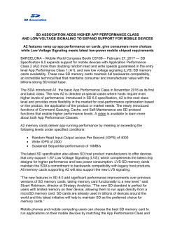 SD Association adds Higher App Performance Class and Low