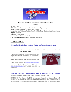 Richmond Kickers Youth Soccer Club Newsletter