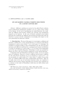 ON LOCALIZING GLOBAL PARETO SOLUTIONS IN A GIVEN