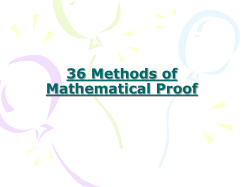 36 Methods of Mathematical Proof