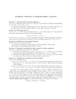 ALGEBRAIC TOPOLOGY II, EXERCISE SHEET 5, 20.03.2014