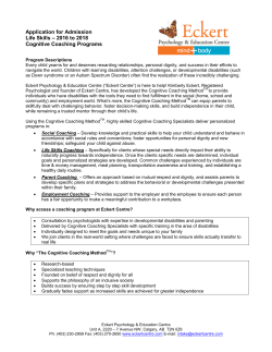 Application for Admission Life Skills &ndash; 2016 to 2018 Cognitive