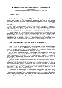 MAIN INGREDIENTS AND BASIC PRINCIPLES FOR