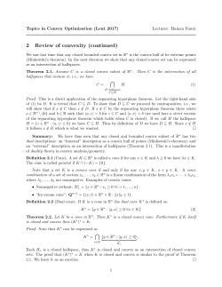 2 Review of convexity (continued)