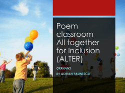 Poem classroom All together for Inclusion (ALTER)