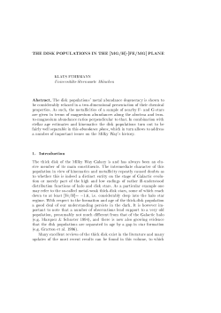 THE DISK POPULATIONS IN THE MG H