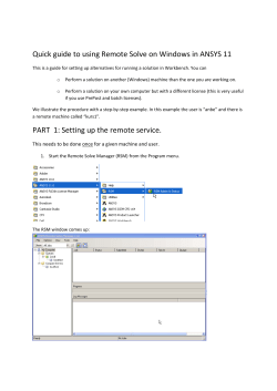 Quick guide to using Remote Solve on Windows in ANSYS