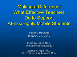 Case Studies of Excellent Teachers and Their Reflective Practice
