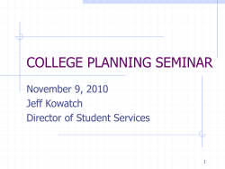 college planning seminar - Blackhawk Christian School