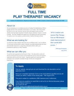 full time play therapist vacancy