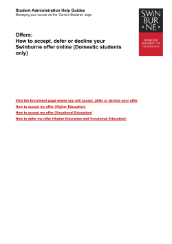Offers: How to accept, defer or decline your Swinburne offer online