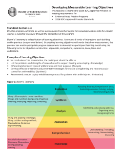 Developing Measurable Learning Objectives