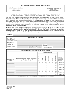 Application for Registration of Firm Office(s) (L0011)