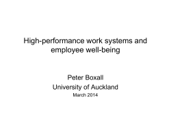 High-involvement work processes