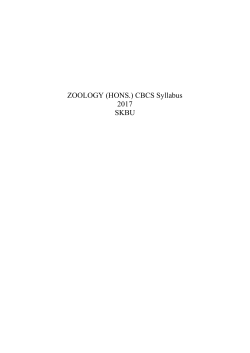 Draft Syllabus Zoology (Hons) - Guide to UG CBCS at SKBU, 2017