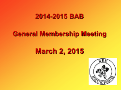 Meeting Presentation – March