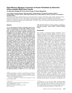 High Efficiency Myogenic Conversion of Human