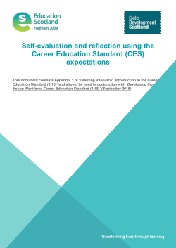 Self-evaluation and reflection using the Career Education Standard