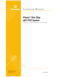Plexor&reg; One-Step qRT-PCR System Technical Manual
