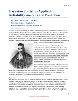Bayesian Statistics Applied To Reliability Analysis