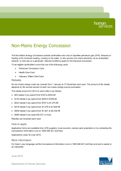 Non-Mains Energy Concession
