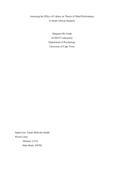 Assessing the Effect of Culture on Theory of Mind Performance in