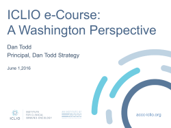 ICLIO e-Course: A Washington Perspective
