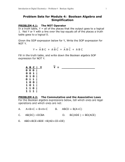 Problem Sets for Module 4: Boolean Algebra and Simplification