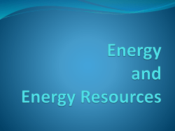 Energy and Energy Resources
