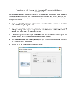 Video Input to DDR Memory, DDR Memory to TFT